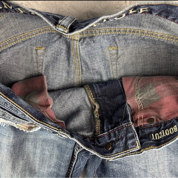 American Eagle Boot Cut Jeans Men's 32X32 Blue Dark Wash Denim Distressed - Picture 8 of 11